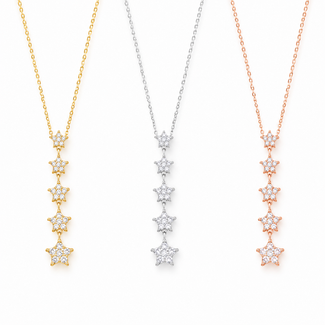Pavé Star Drop Necklace
