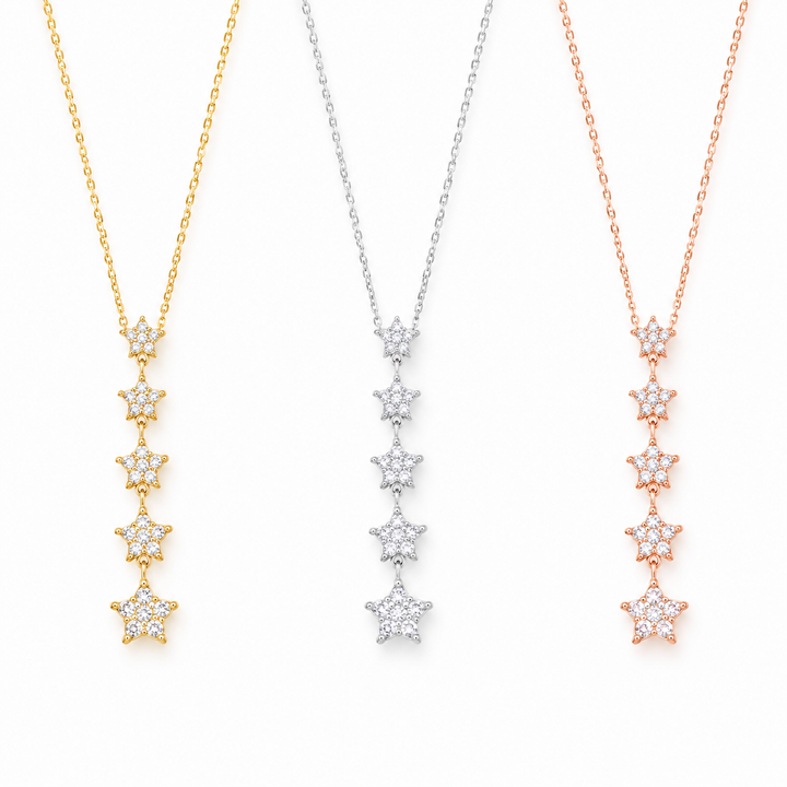 Pavé Star Drop Necklace