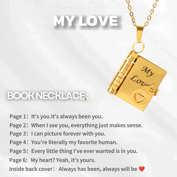 Book Pendant Necklace