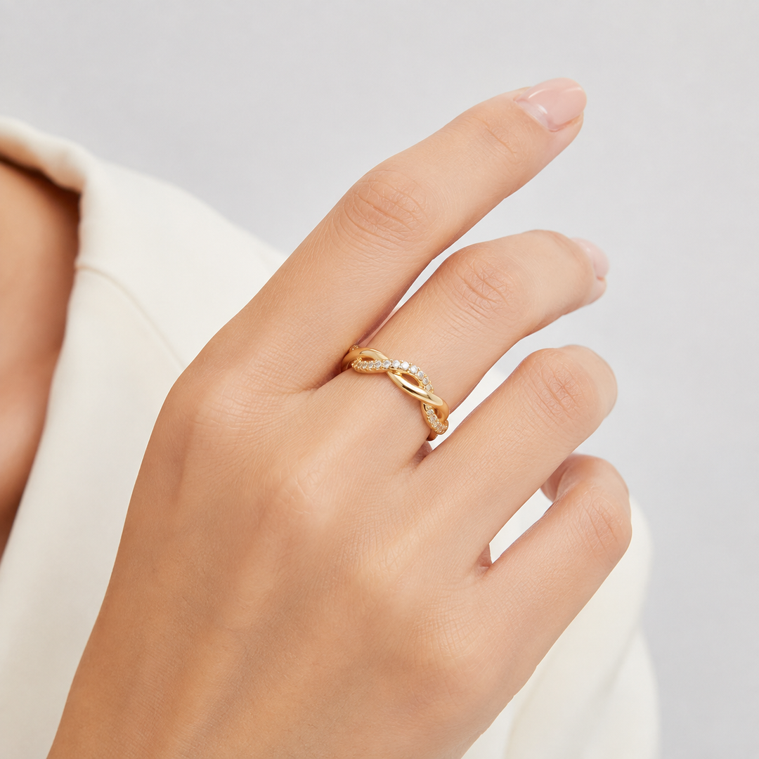 Twisted Sparkle Band Ring