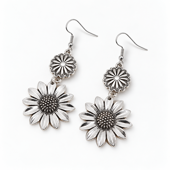 Golden Daisy Drop Earrings