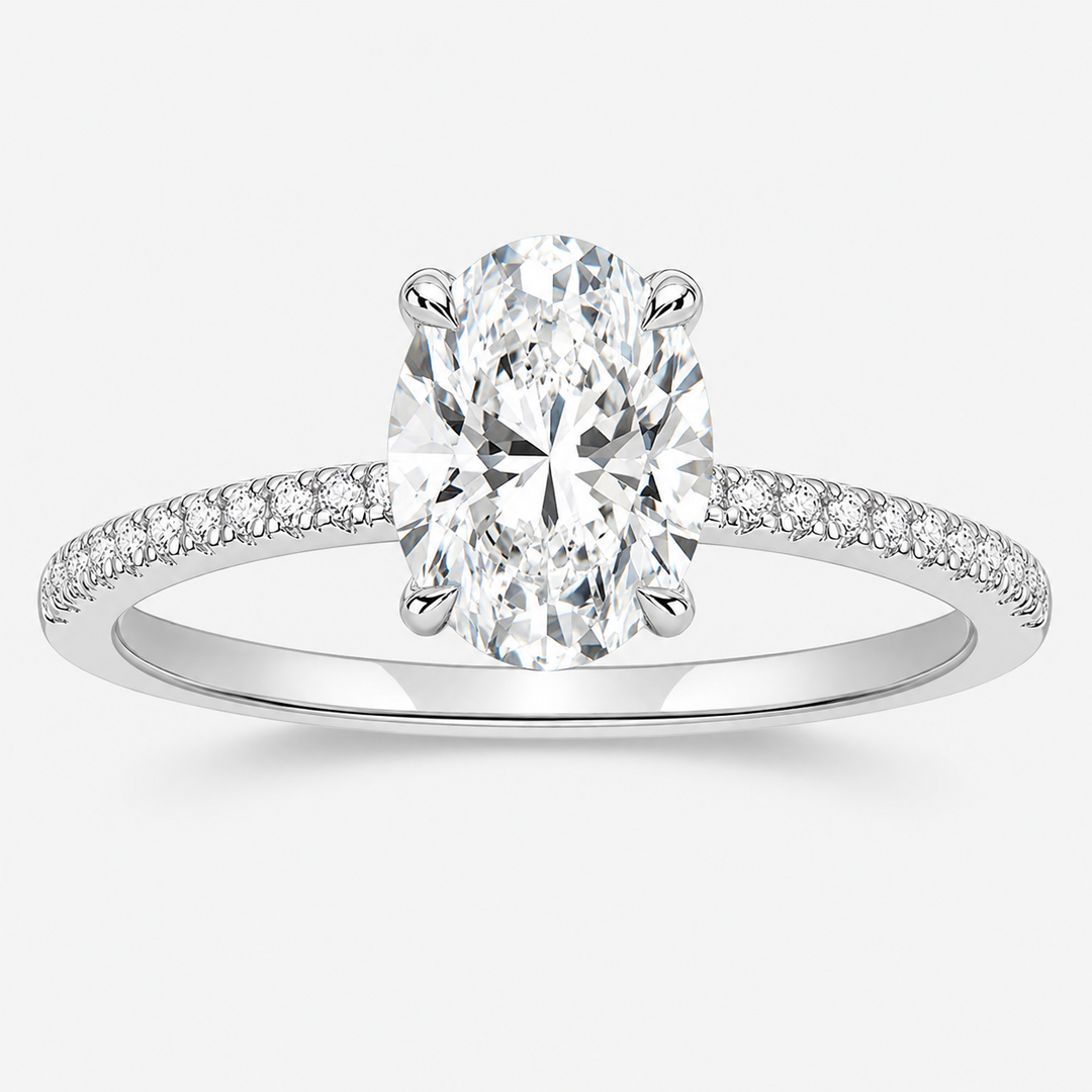 Elegant Oval Solitaire Ring