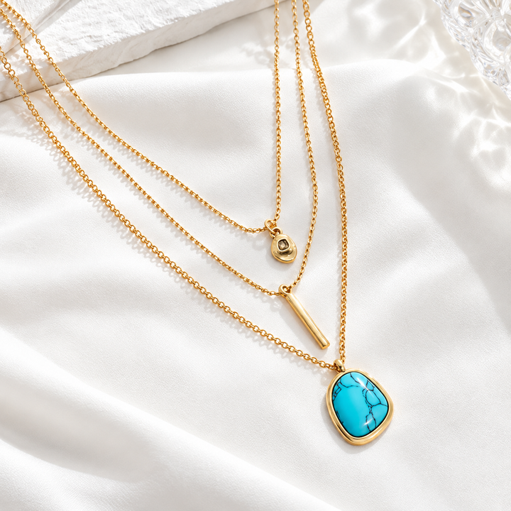 Layered Turquoise Pendant Necklace