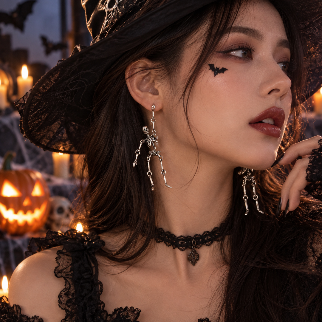 Dancing Skeleton Halloween Earrings