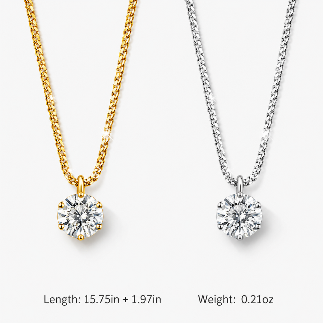 Minimalist Solitaire Zircon Pendant Necklace