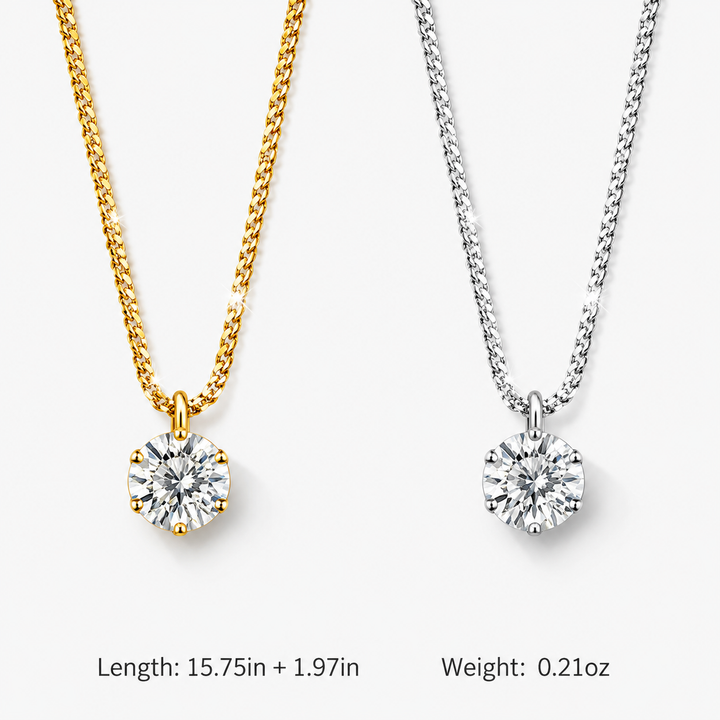 Minimalist Solitaire Zircon Pendant Necklace
