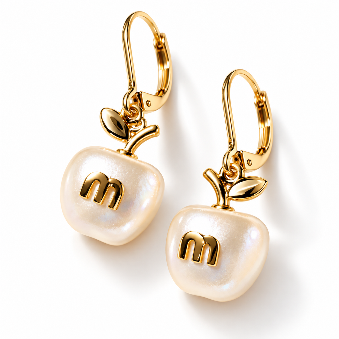 Pearl Apple Drop Earrings