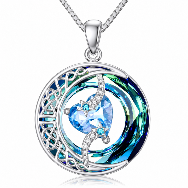 Sun, Moon &amp; Stars Birthstone Pendant Necklace