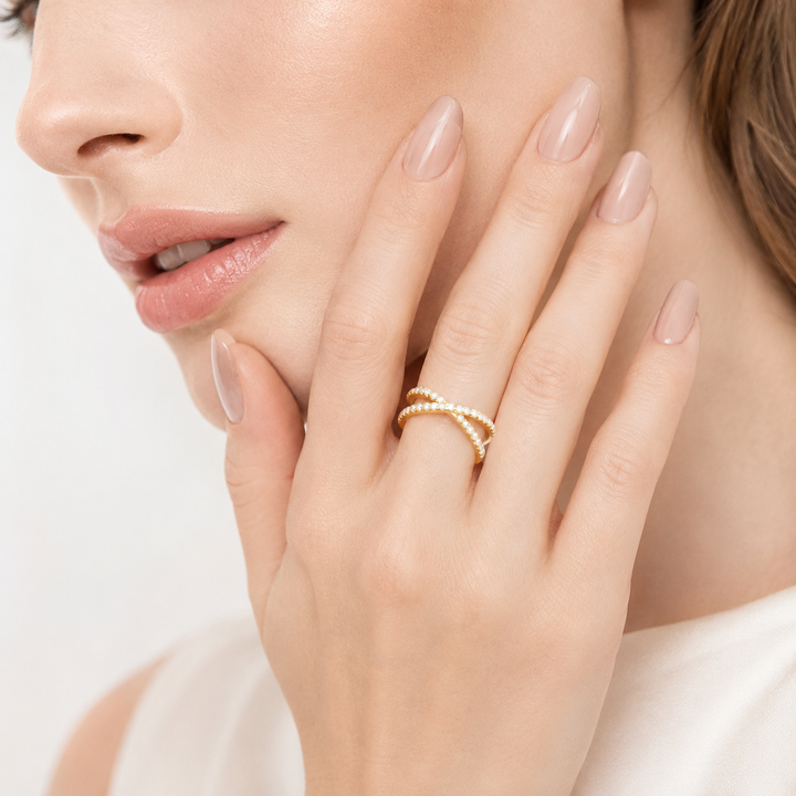 Crisscross Pavé Zircon Ring