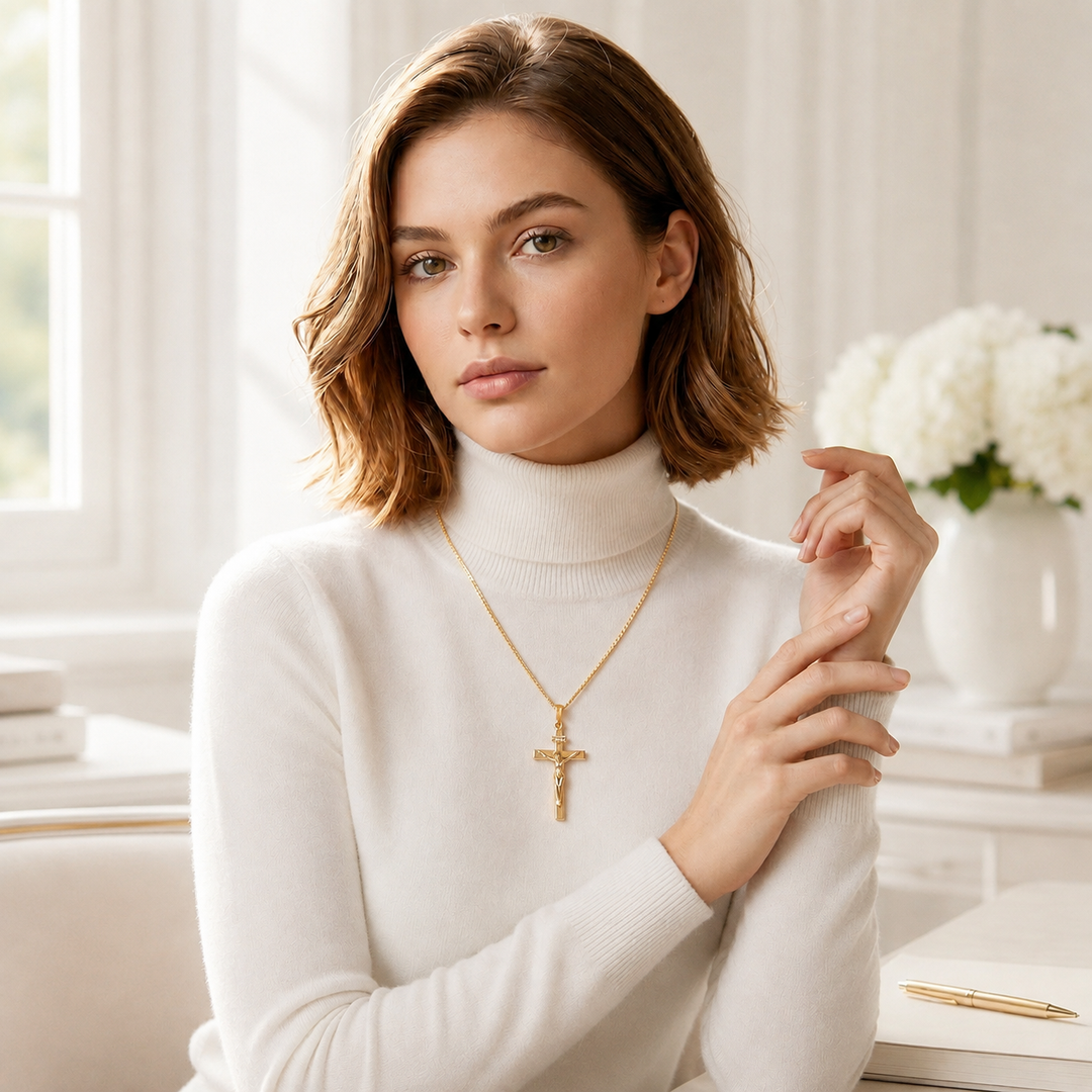 Classic Crucifix Pendant Necklace