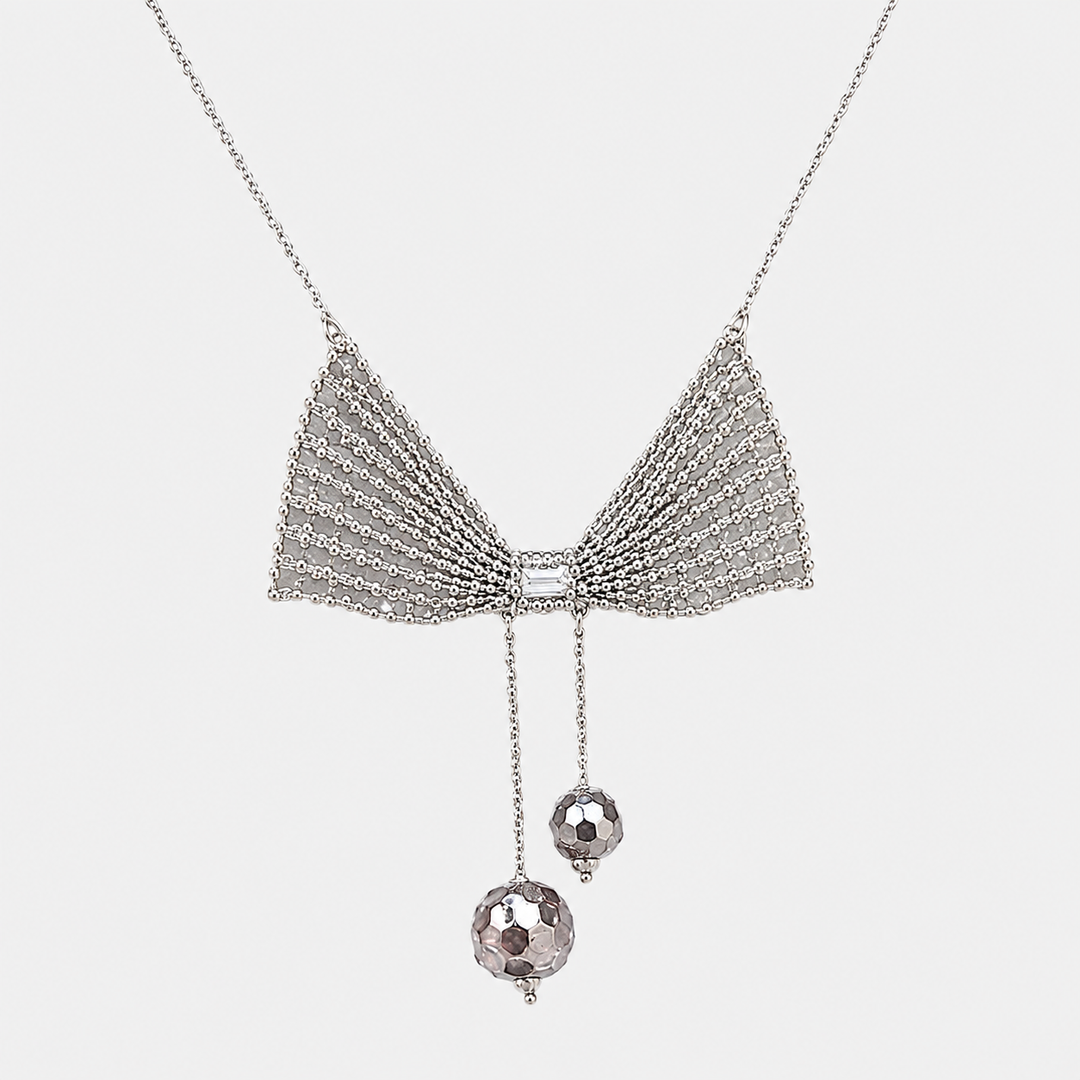 French Bow Tassel Pendant Necklace