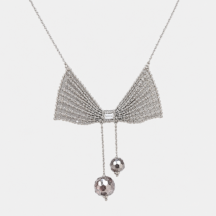 French Bow Tassel Pendant Necklace