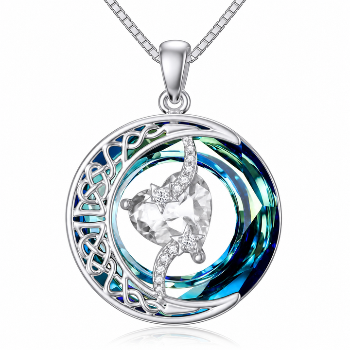 Sun, Moon &amp; Stars Birthstone Pendant Necklace