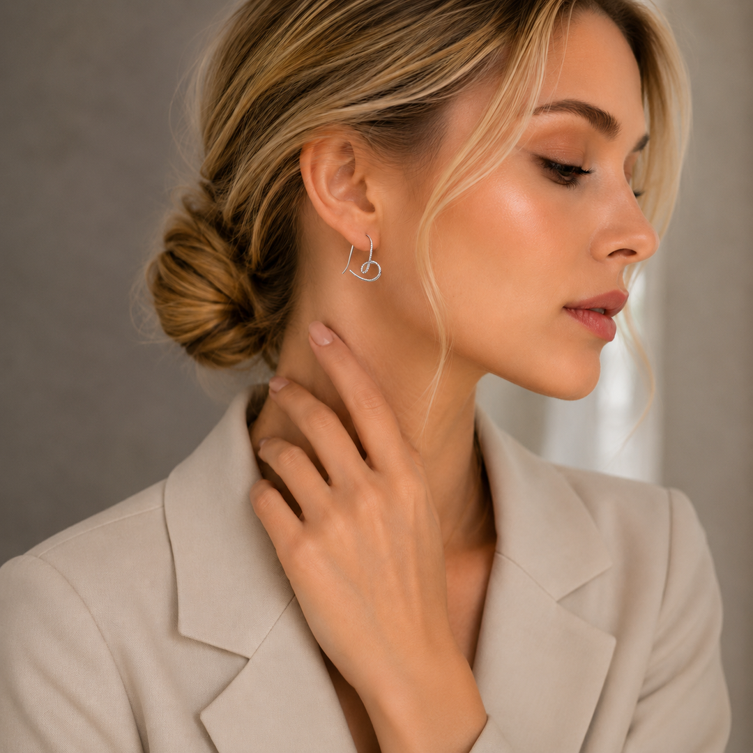 Minimalist Twisted Heart Earrings