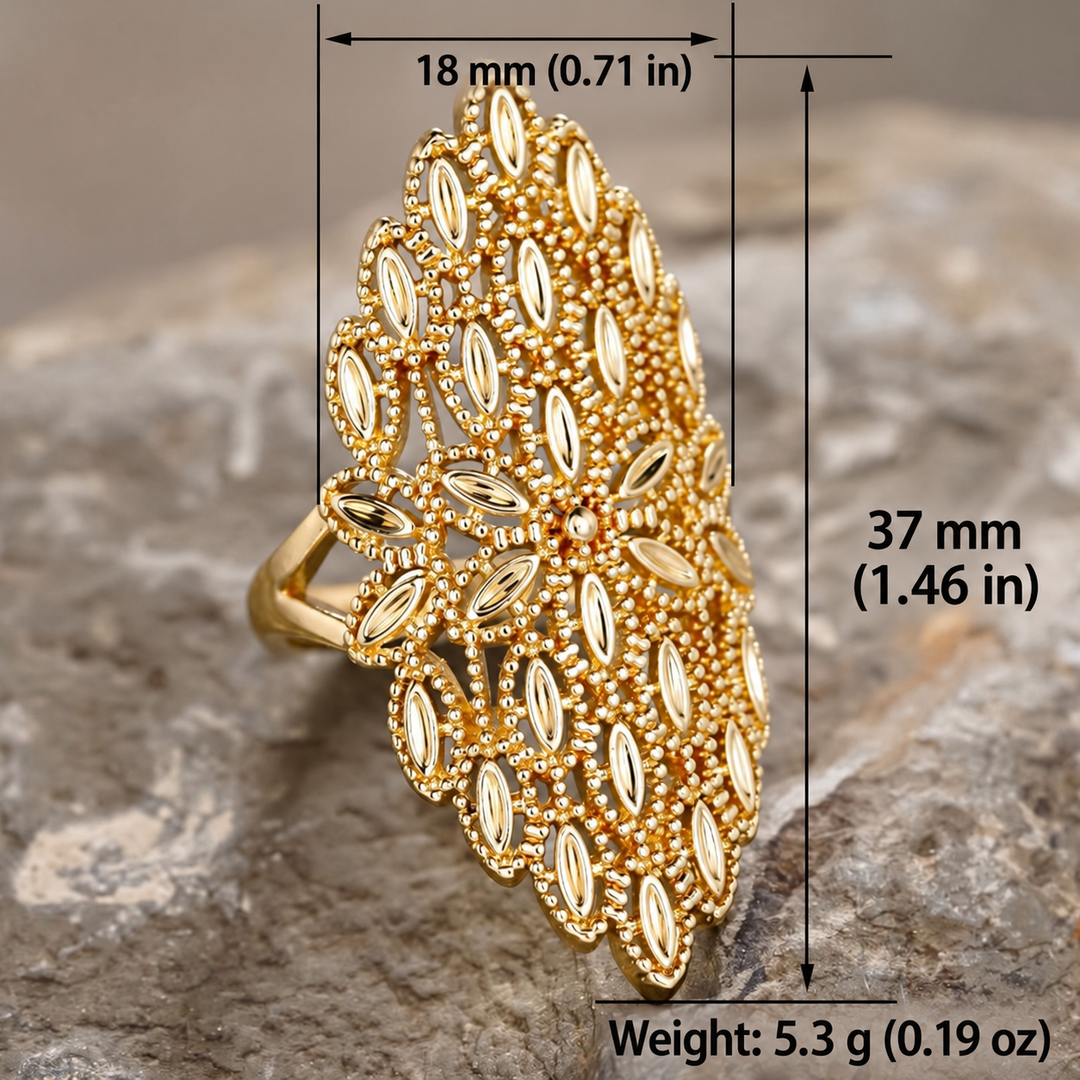 Golden Lace Statement Ring