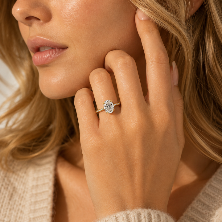 Elegant Oval Solitaire Ring