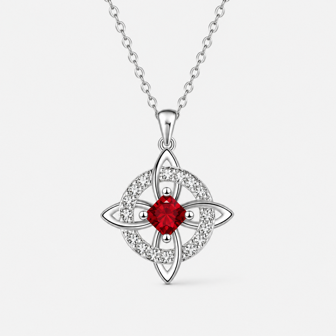 Mystical Knot Zircon Necklace