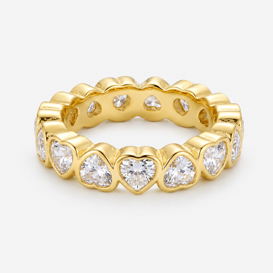 Heart-Cut Eternity Band Ring