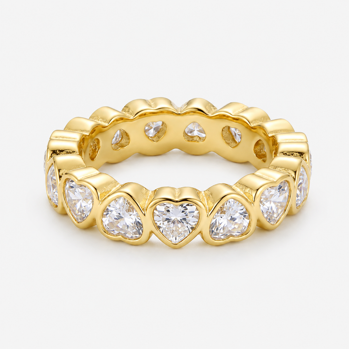 Heart-Cut Eternity Band Ring