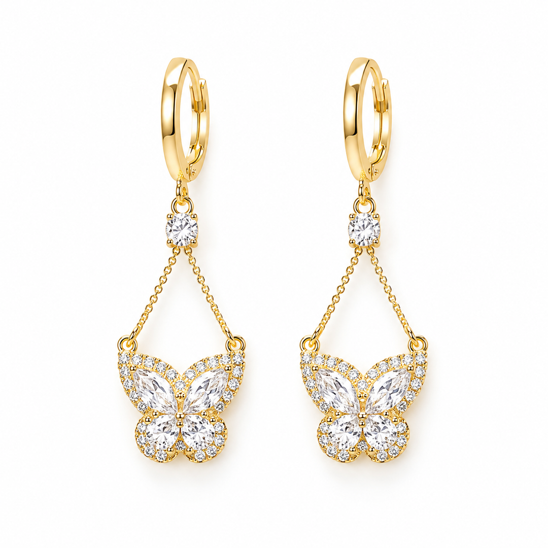 Butterfly Zircon Drop Earrings