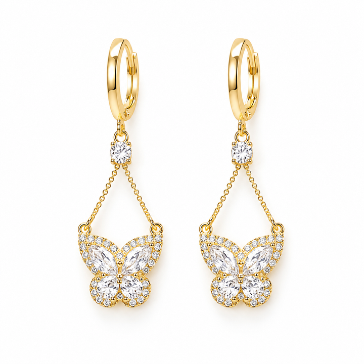 Butterfly Zircon Drop Earrings
