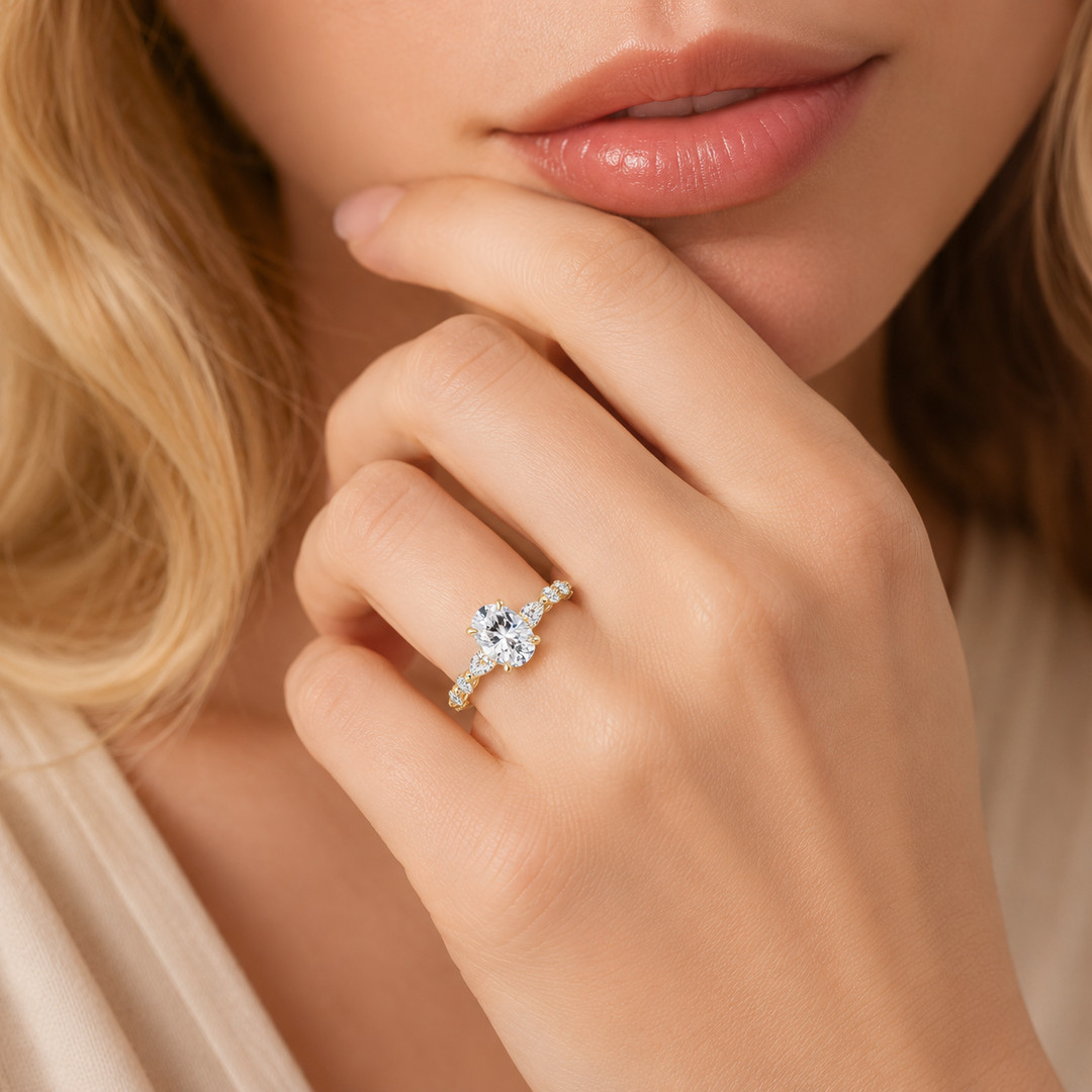 Oval Cut CZ Statement Ring