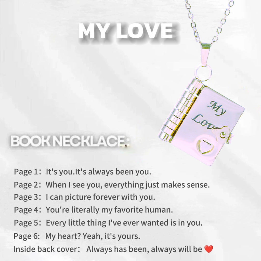 Book Pendant Necklace