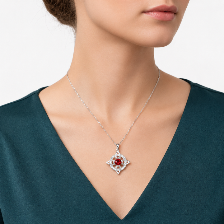 Mystical Knot Zircon Necklace