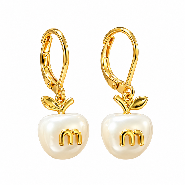 Pearl Apple Drop Earrings