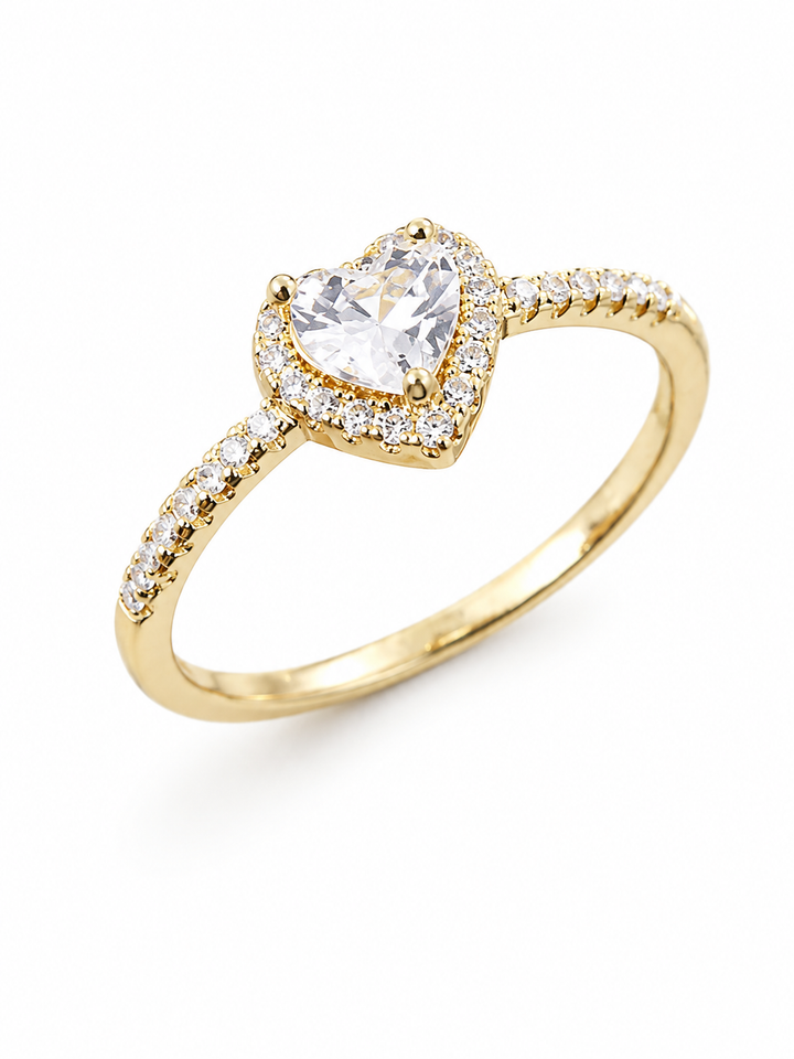Heart-Cut Halo Engagement Ring