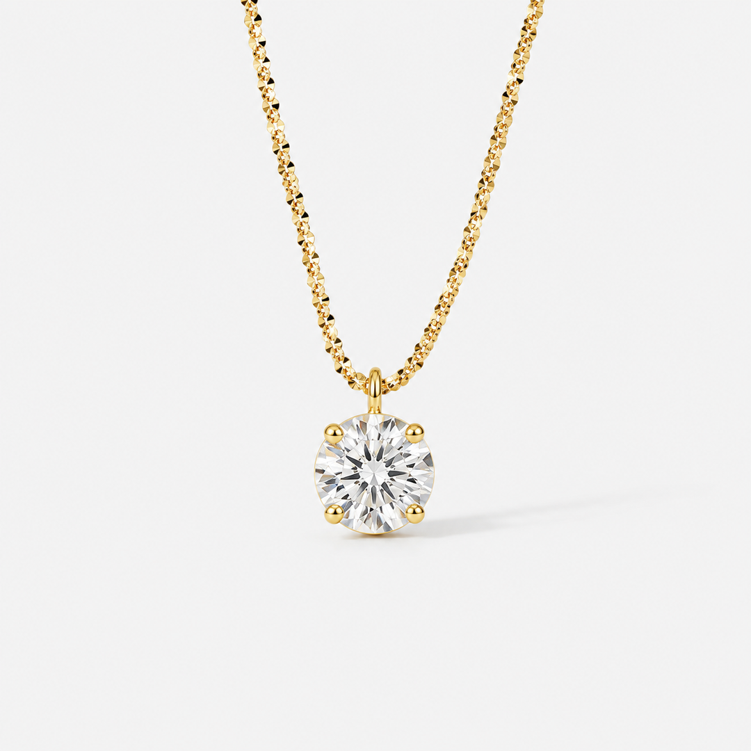 Minimalist Solitaire Zircon Pendant Necklace