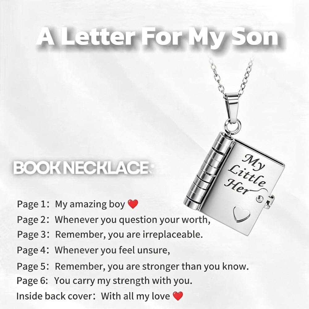 Book Pendant Necklace