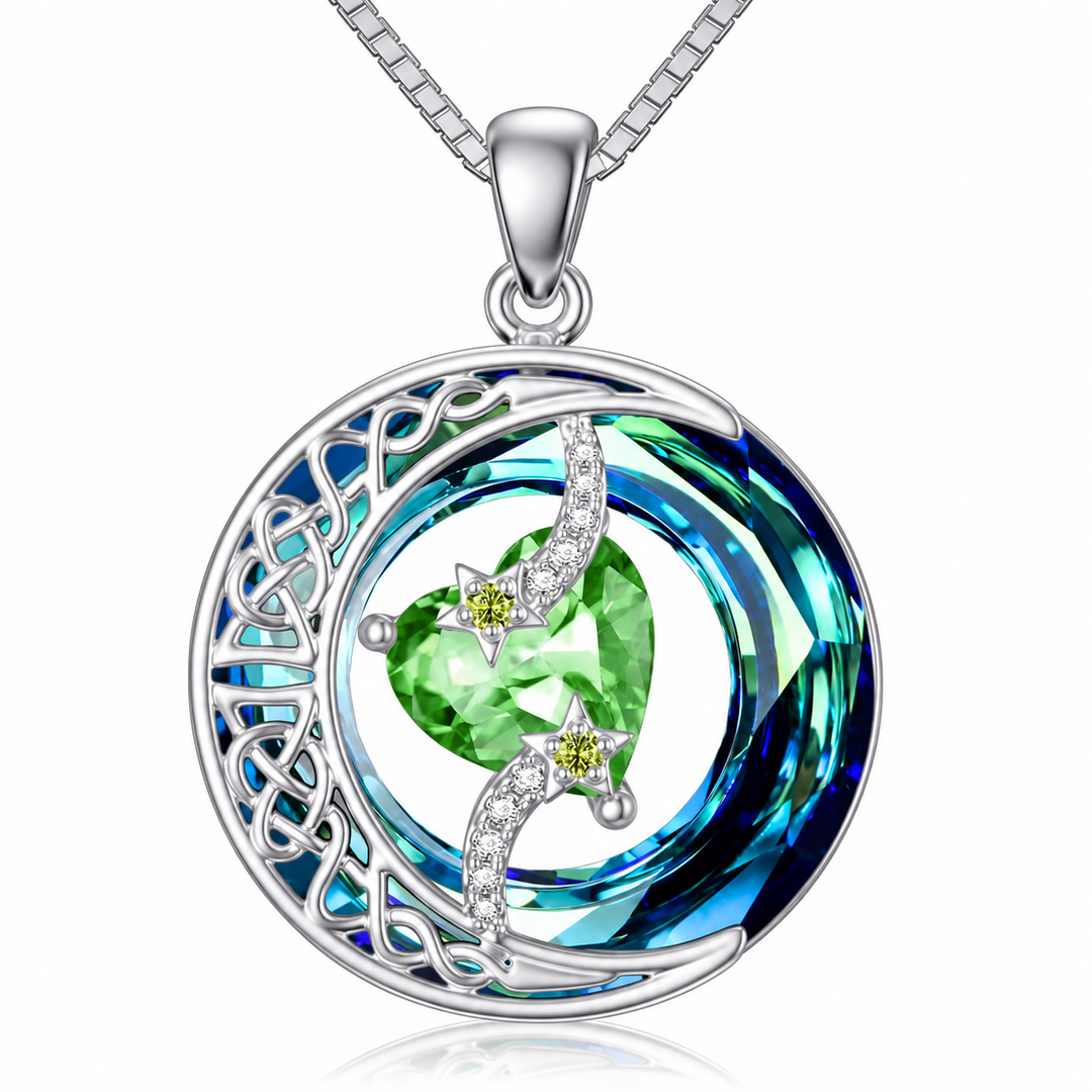 Sun, Moon &amp; Stars Birthstone Pendant Necklace