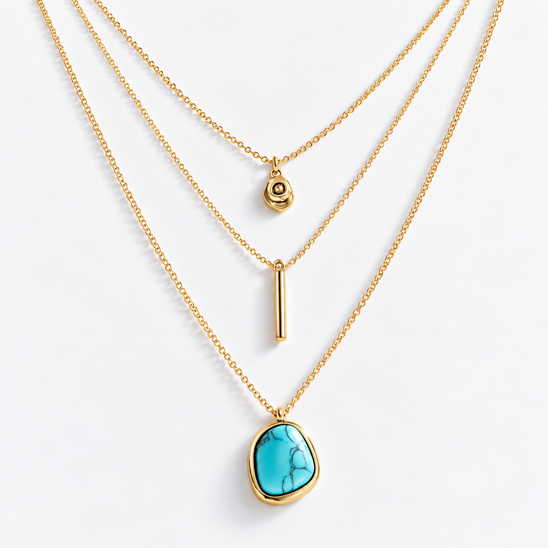 Layered Turquoise Pendant Necklace