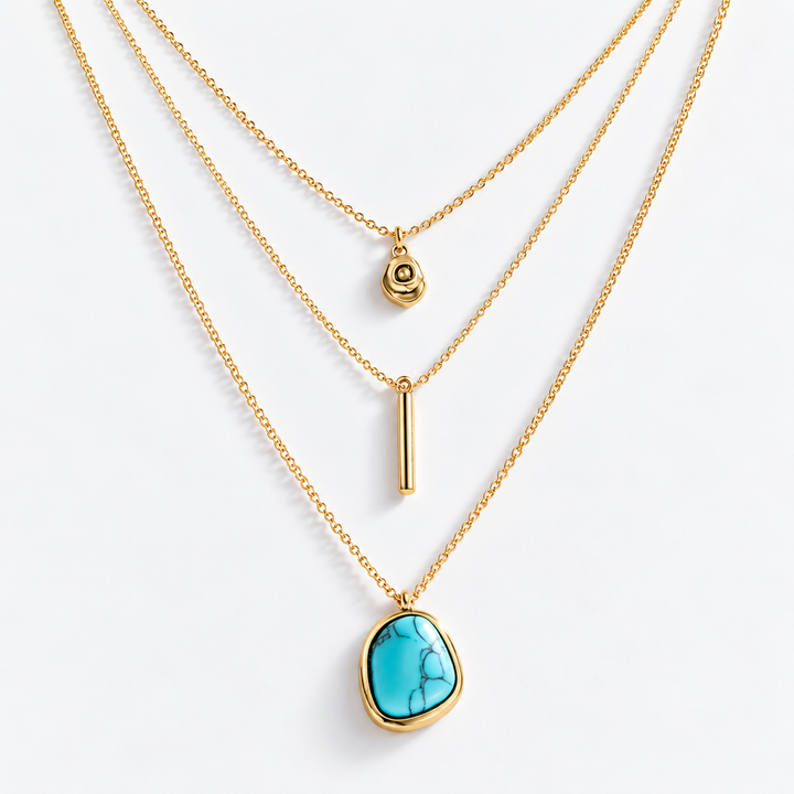 Layered Turquoise Pendant Necklace