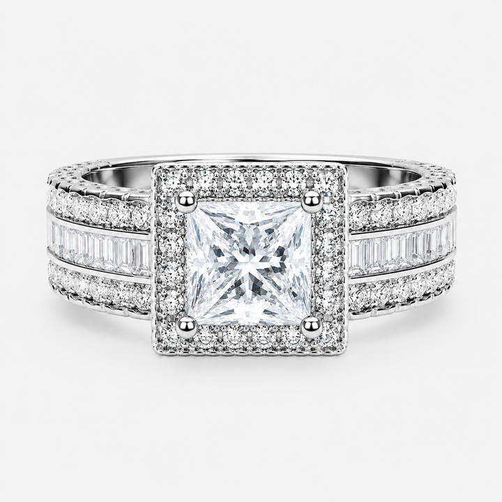 Square Halo Engagement Ring