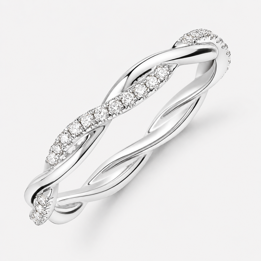 Twisted Sparkle Band Ring