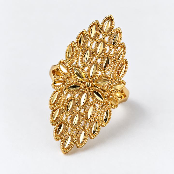 Golden Lace Statement Ring