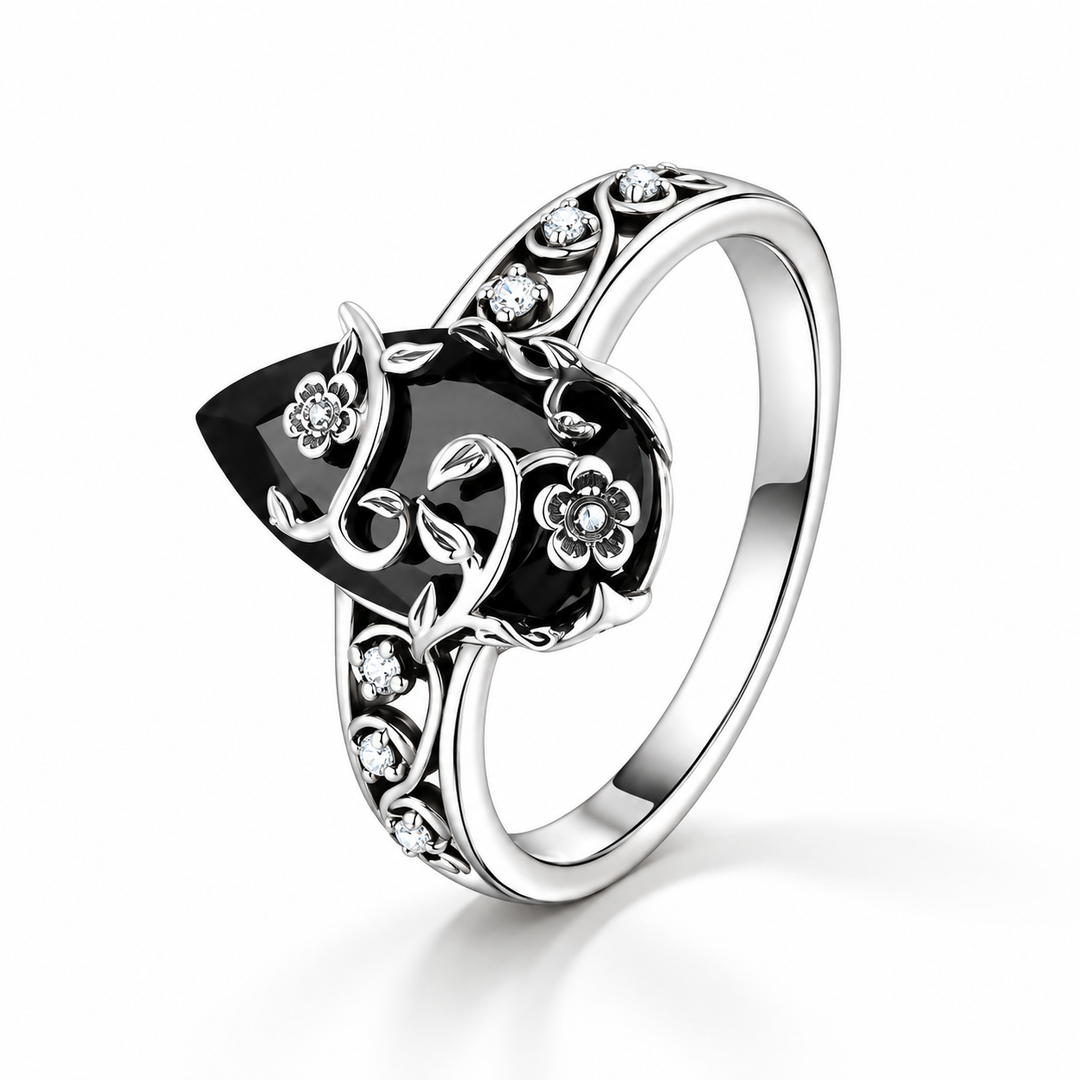 Midnight Blossom Ring