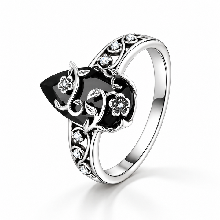 Midnight Blossom Ring