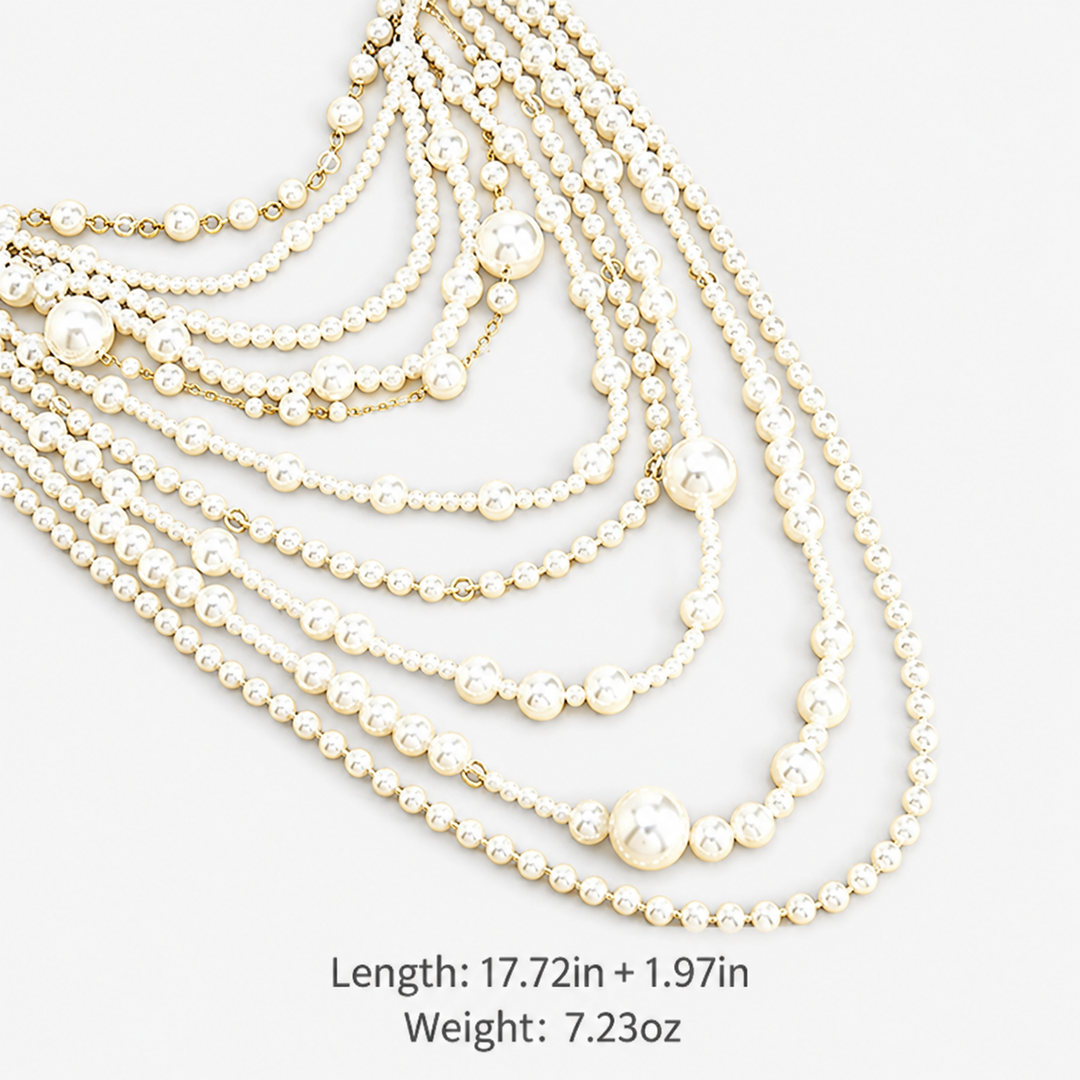 Layered Pearl Statement Necklace