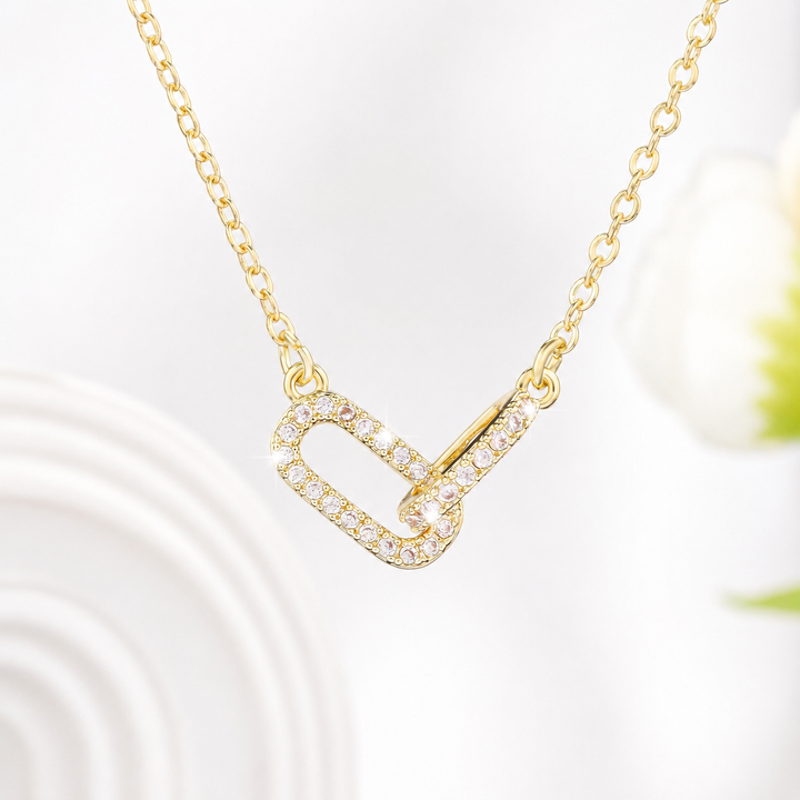 Interlocking Oval CZ Necklace