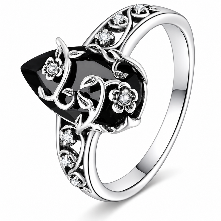 Midnight Blossom Ring