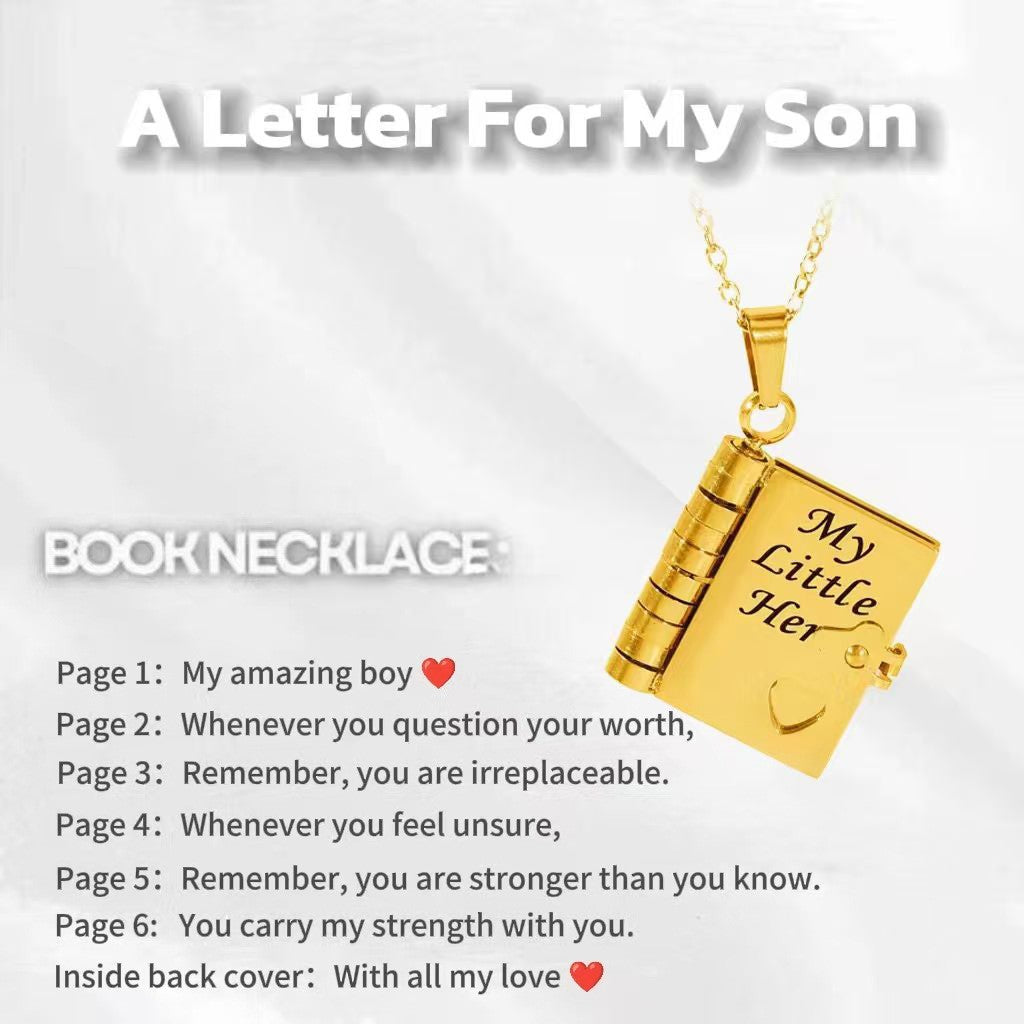 Book Pendant Necklace