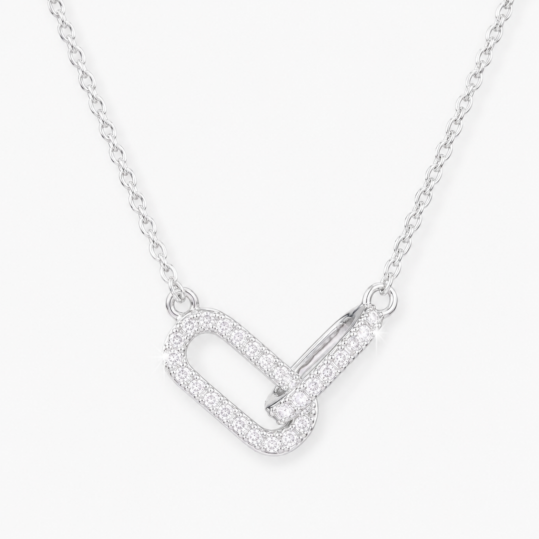 Interlocking Oval CZ Necklace