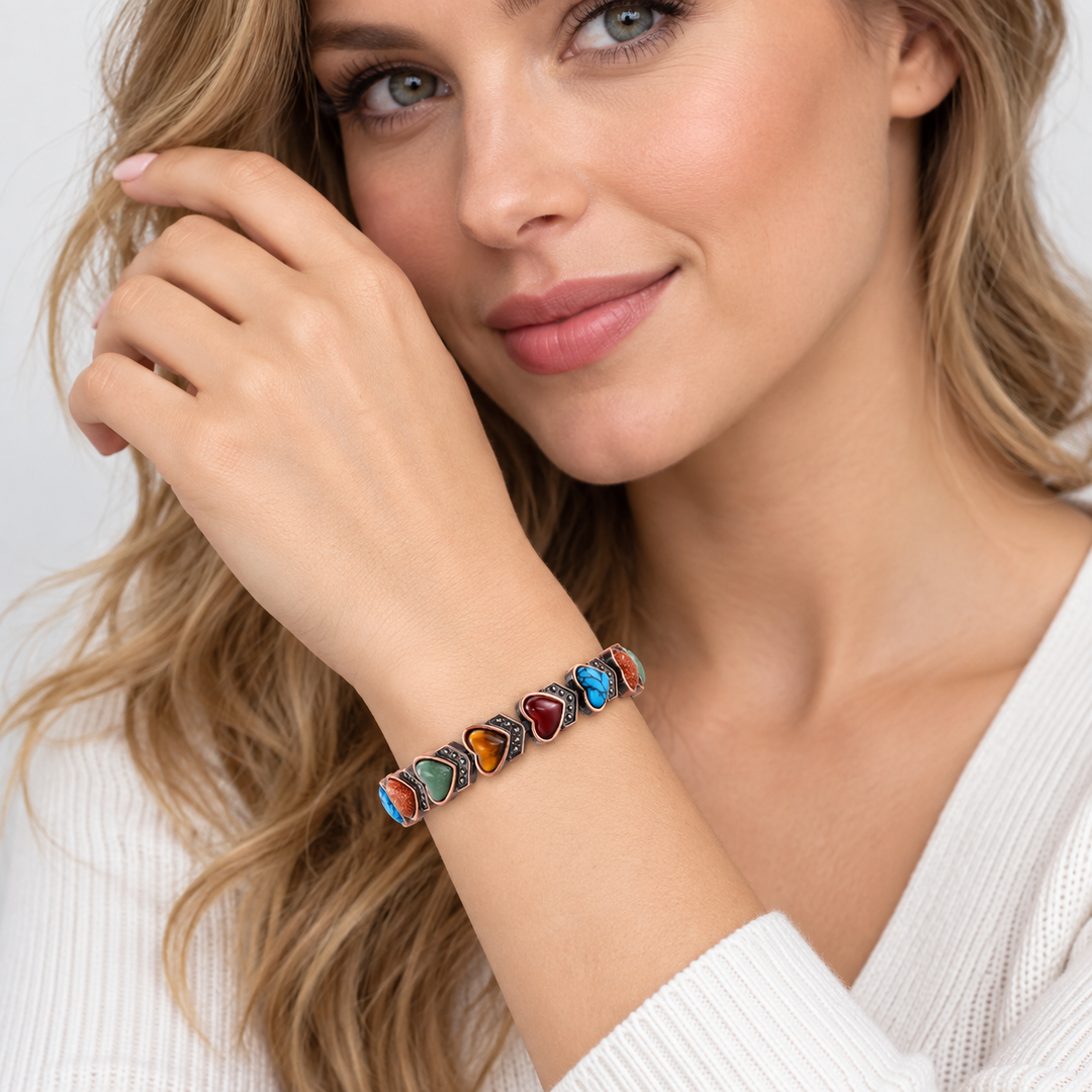 Vintage Heart Stone Bracelet