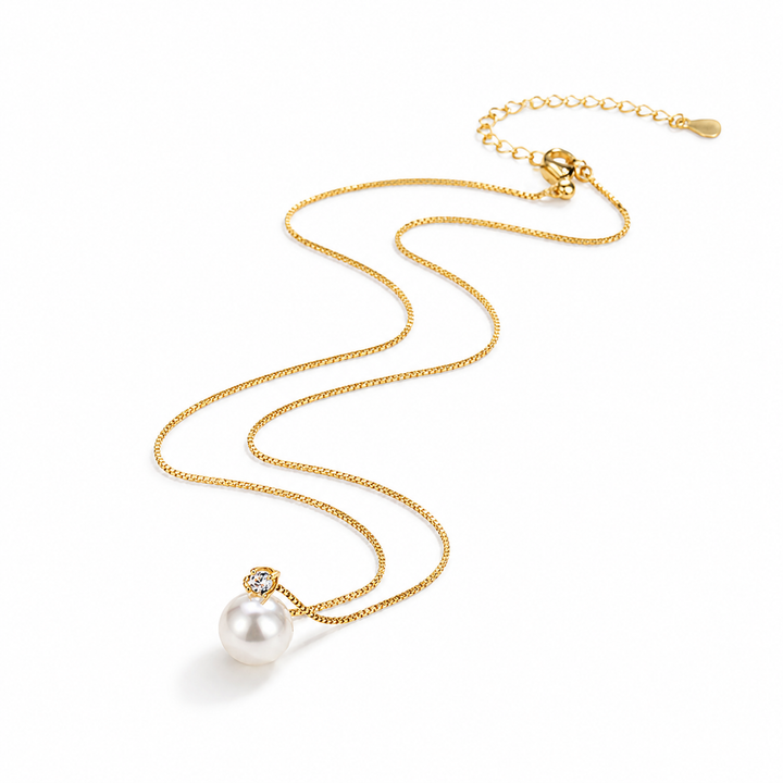 Natural Pearl Zircon Pendant Necklace