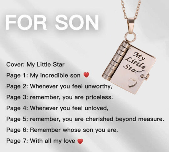 Book Pendant Necklace