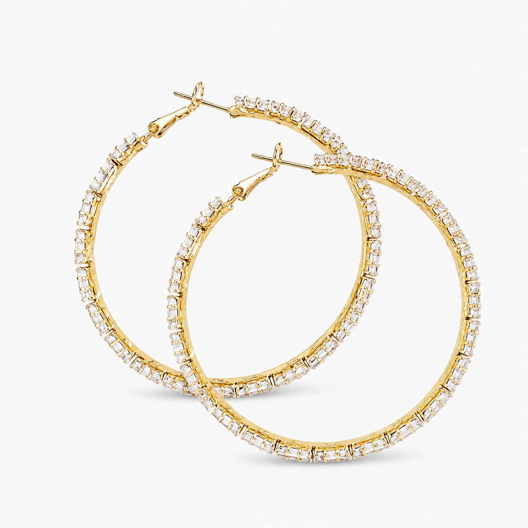 Pavé Crystal Statement Hoop Earrings