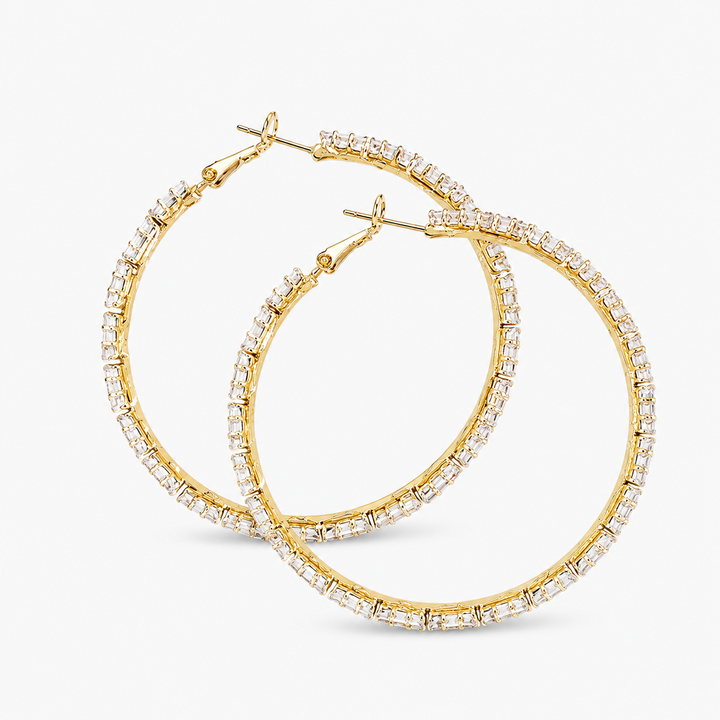 Pavé Crystal Statement Hoop Earrings
